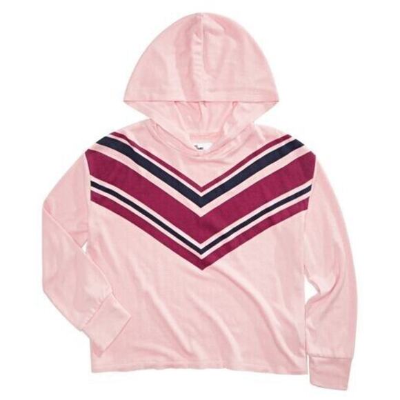 Epic Threads Big Girls Chevron-Print Pink Hoodie Pullover Top Size Small (S) - Picture 1 of 5